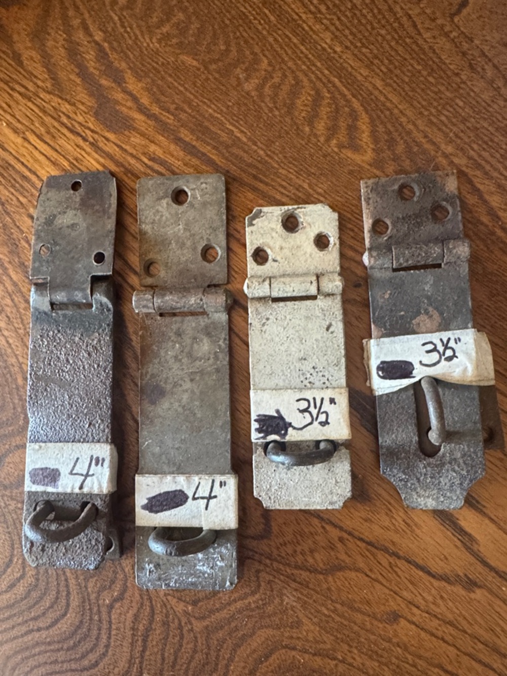 4 Architectural Salvage hardware3.5” & 4” Vintage reclaimed rustic steel Latches